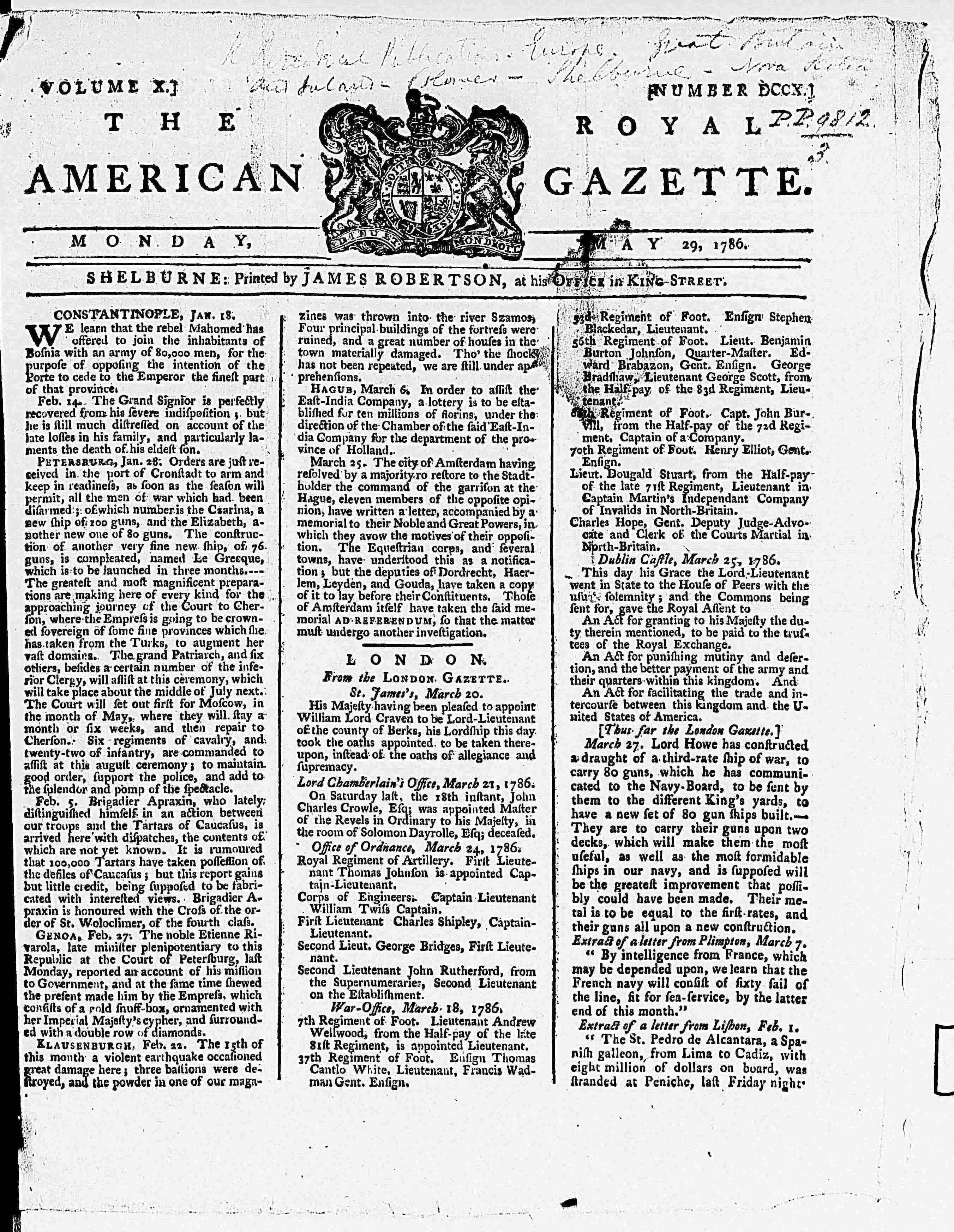 The Royal American Gazette © The British Library